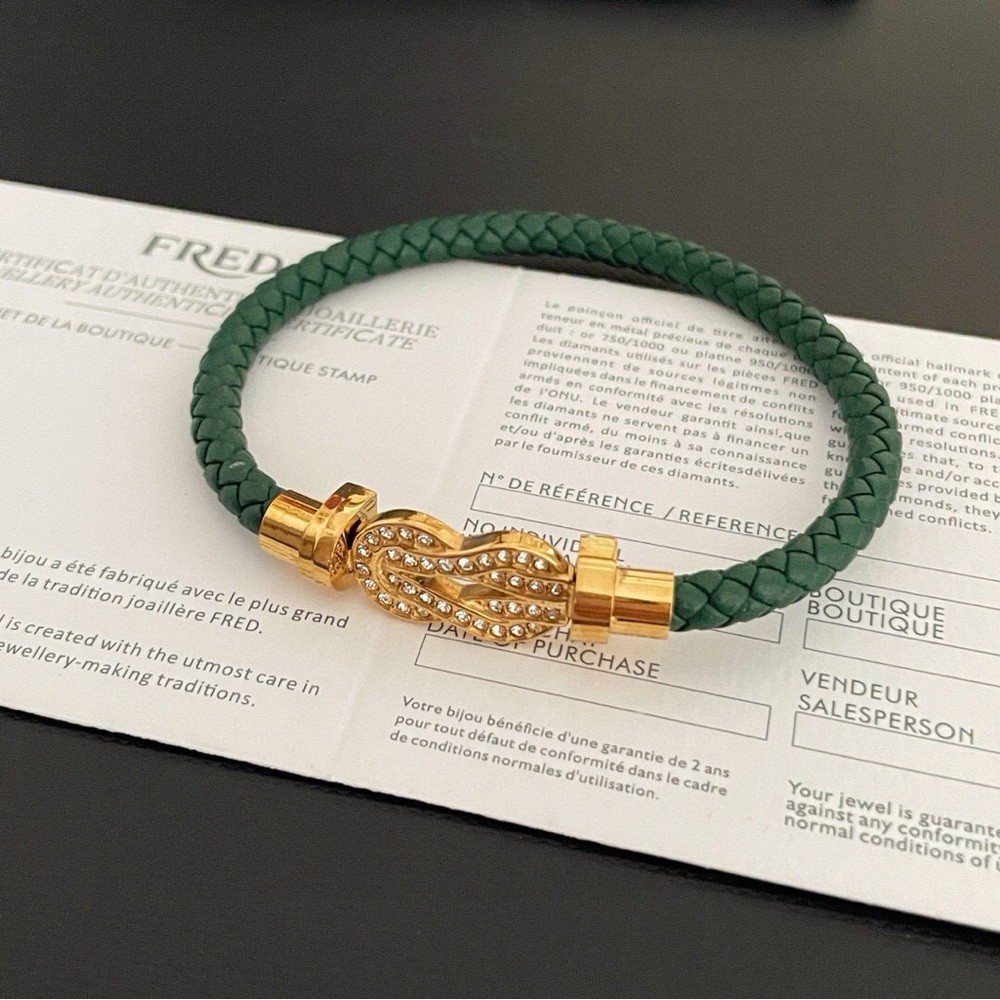 🌟 FRED Force 10 Full Pavé Diamond Bracelet 18k Gold
